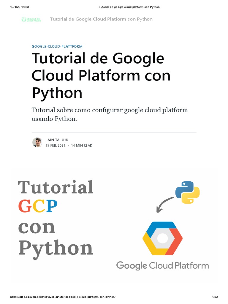 Tutorial de Google Cloud Platform Con Python | PDF | Computación en la ...