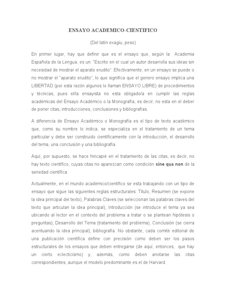 Ejemplo de Ensayo Academico