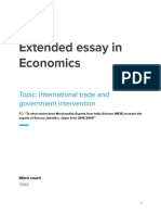 Extended Essay in Economics: Topic: International Trade and Government Intervention