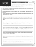 Conflict Resolution Skills Role Play Worksheet