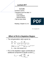 Lecture #17: Outline - PN Junctions (Cont'd) - Deviations From The Ideal I-V
