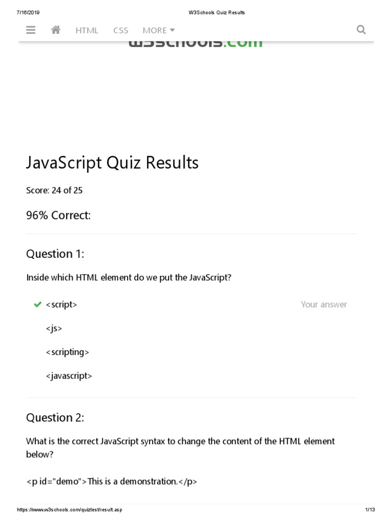 JS Quiz Merged | PDF | Php | J Query