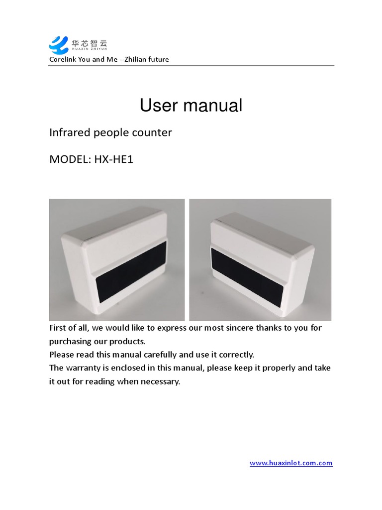 User Manual: Infrared People Counter Model: Hx-He1 | PDF ...