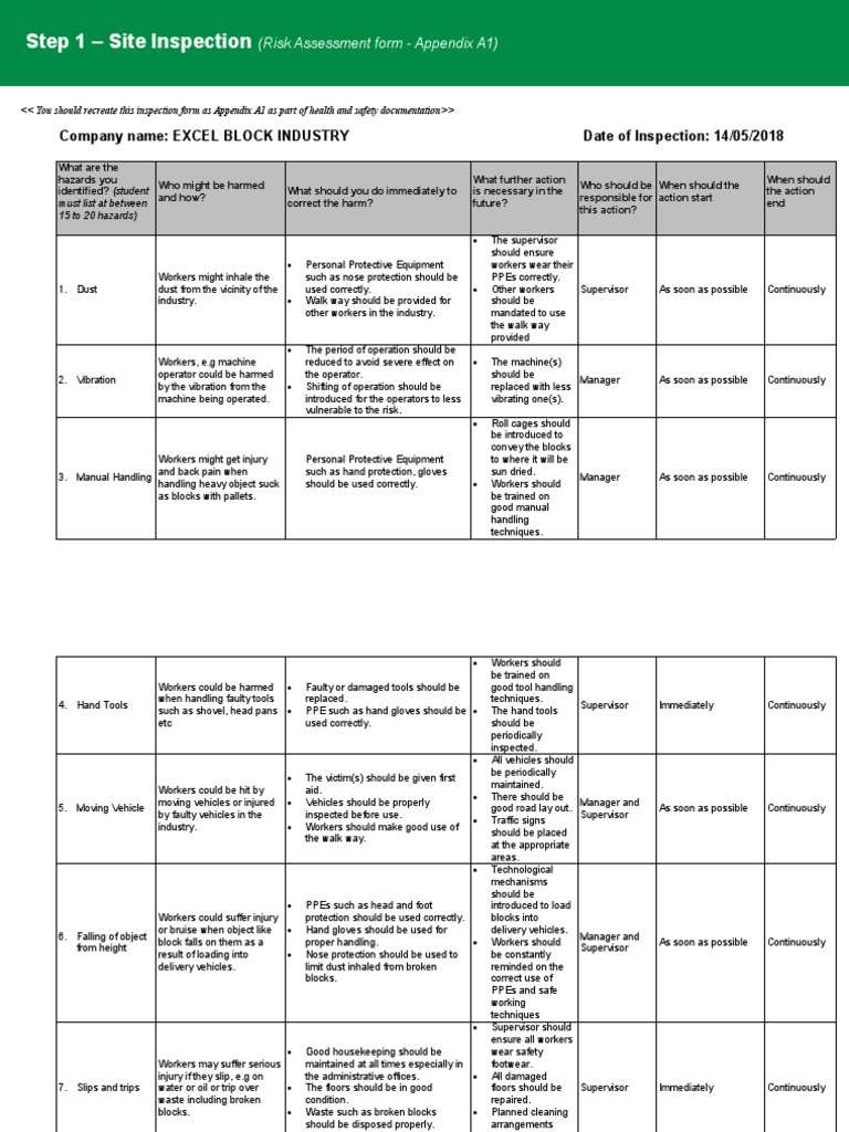 UKSHE Risk Assessment Matrix 1 | PDF