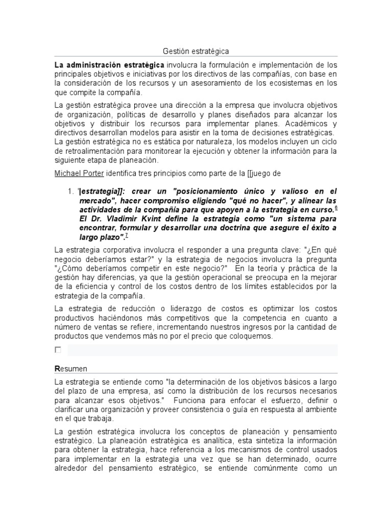 Administracion Estrategica | PDF | Gestión estratégica | Business