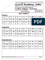 Sri Chaitanya IIT Academy., India.: KEY Sheet