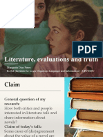 Literature, Evaluations and Truth