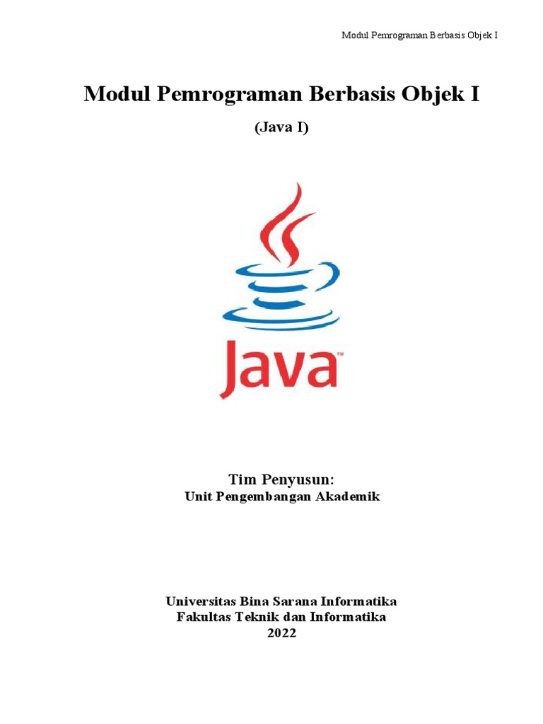 Modul Pemrograman Berbasis Objek I | PDF