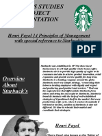 Business Studies Project Presentation: Henri Fayol 14 Principles of Management With Special Reference To Starbuck's