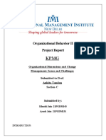 Organizational Behavior II Project Report: Organizational Dimensions and Change Management: Issues and Challenges