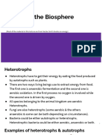 Energy in The Biosphere: Heterotrophs