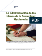 DER-324, Unidad III, Recurso 1 - Arministración de Los Bienes de La Comunidad Matrimonial
