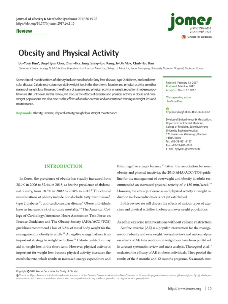 Review On Obesity and Physical Activity | PDF | Dieting | Obesity