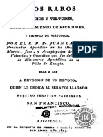 Fray Juan Laguna, Casos Raros de Vivios y Virtudes, Para Escarmiento de Pecadores y Ejemplo de Virtuosos, Barcelona 1813