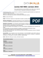 Formation La Norme ISO 9001 Version 2015 - Data Value