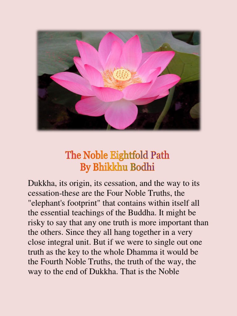 The Noble Eightfold Path PDF Noble Eightfold Path Four Noble Truths