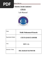 Lab Manual: Electric Circuit Analysis I CPE121