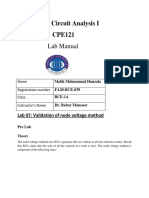 CPE121 Lab Manual: Electric Circuit Analysis I