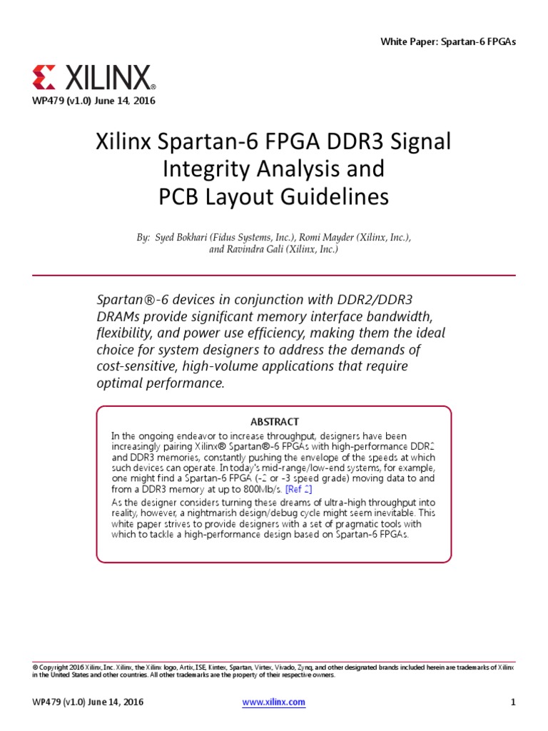 Xilinx Spartan-6 FPGA DDR3 Signal Integrity Analysis and PCB Layout