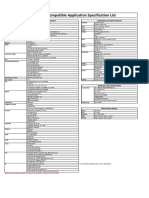 AISIN AFW Compatible Application Specification List 1