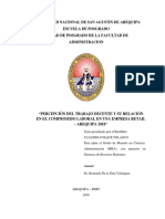 Percepción del trabajo decente y su relación en el compromiso laboral