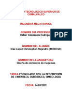 Formulario Con La Descripción de Variables, Subíndices, Simbología, Etc.