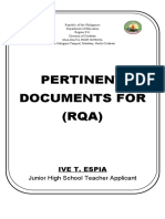 Pertinent Documents For (RQA) : Ive T. Espia