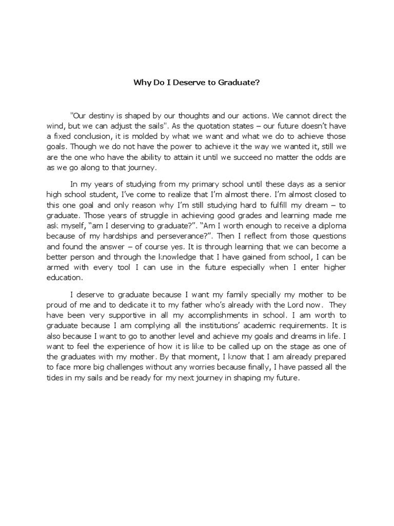 Why Do I Deserve To Graduate | PDF