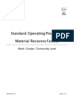 Standard Operating Procedure Material Recovery Facility: Ward / Cluster / Community Level