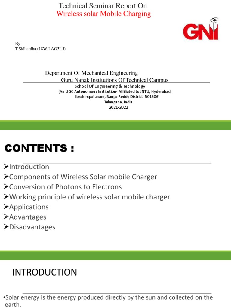 Wireless Solar Mobile Charging New PDF Battery Charger Wireless