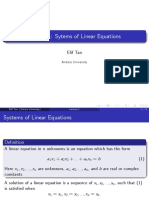Lecture 1: Sytems of Linear Equations: Elif Tan