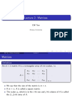 Lecture 2: Matrices: Elif Tan