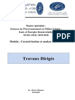 TD Module Caractérisation Et Analyse Des Eaux