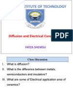 Jimma Institute of Technology: Diffusion and Electrical Conductivity