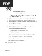 Bloom Public School: Guidelines For Periodic Assessment II For Class VI, VII and VIII Session 2021-22