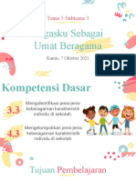 Materi PPKN Tema 3 Subtema 3 Tugasku Sebagai Umat Beragama (Kamis, 7 Oktober 2021)