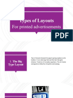 Types of Layouts: For Printed Advertisements