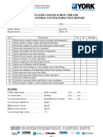 York Water-Cooled Screw Chiller Optiview Control Center Inspection Report