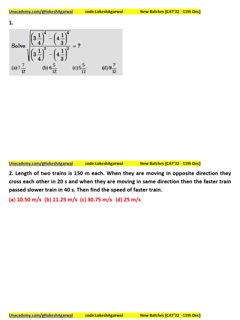 Snap Pyq Year 2019 | PDF | Speed | Area