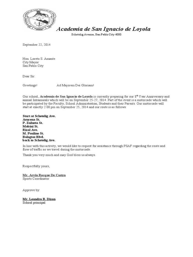 Letter Motorcade Intrams | PDF