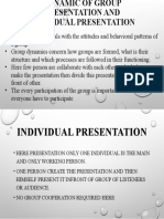 Dynamic of Group Presentation and Individual Presentation