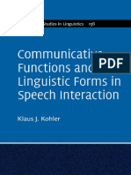 Communicative Functions and Linguistic Forms in Speech Interaction