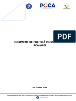 Documentul de Politică Industrială A României, Forma Aprobată În Cadrul Comitetului Interministerial Pentru Competitivitate