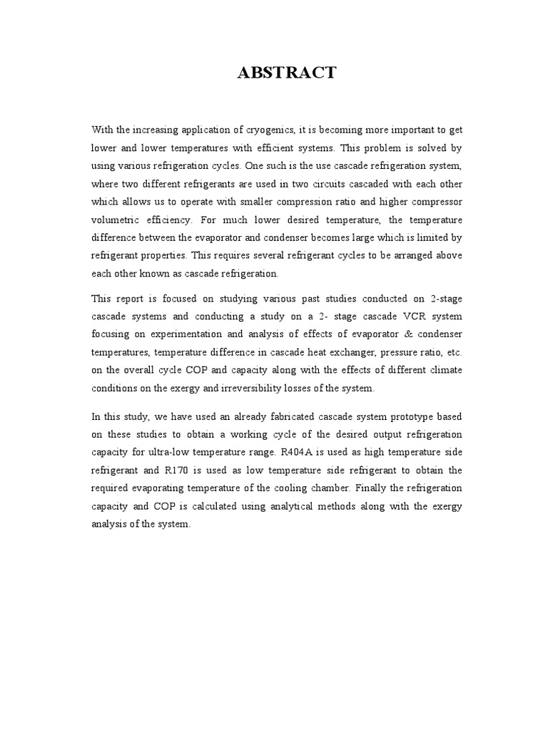 Thermodynamic Analysis of A 2-Stage Cascade VCR Cycle | PDF | Heat ...