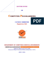 Problem Solving & Programming Notes - Unit - IV