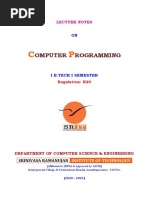 Problem Solving & Programming Notes - Unit - IV