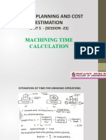 Process Planning and Cost Estimation: Machining Time Calculation