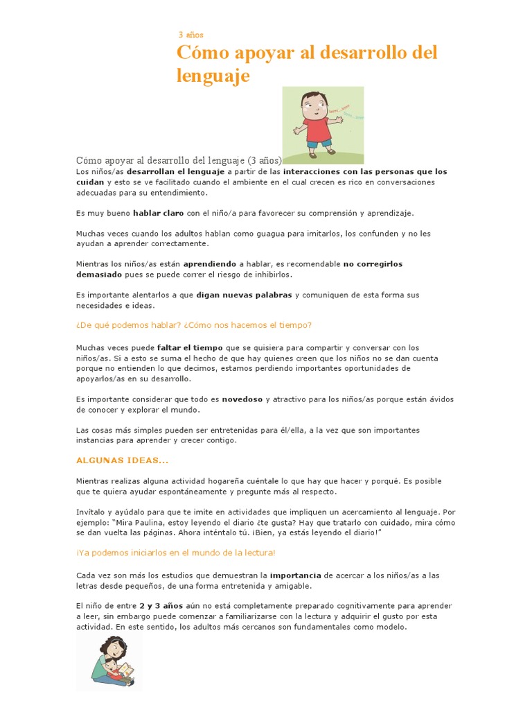 2 A 3 Años Estimulacion Del Lenguaje | PDF | Aquisición de idioma ...