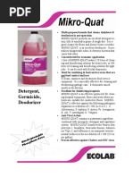 Quat Disinfectant PPM Guidelines | PDF | Disinfectant | Chemistry