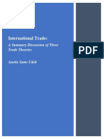International Trade:: A Summary Discussion of Three Trade Theories